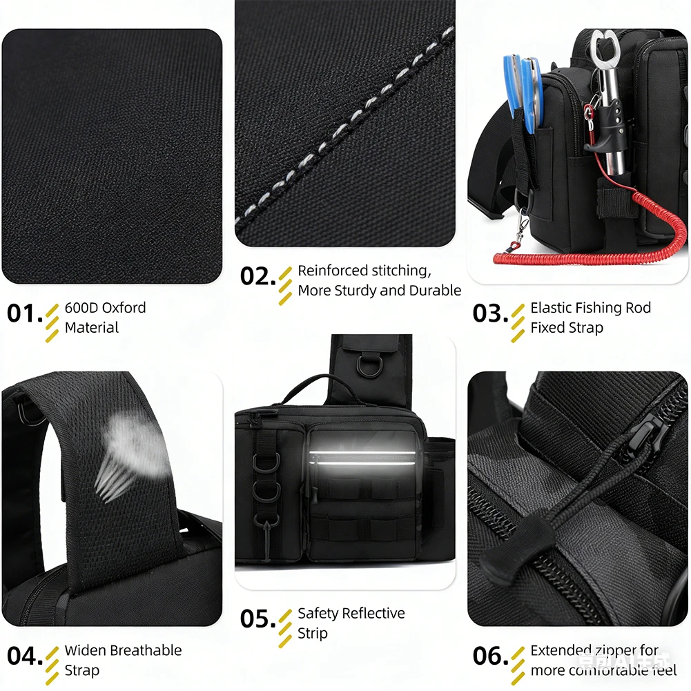 Hiking Backpack Waterproof - Ransel Memancing dengan Tempat Joran Tali